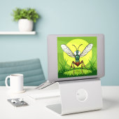Sticker Caricature moustique (Ordinateur portable sur le bureau)