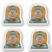 Sticker Caricature Orangutan dj (Devant)