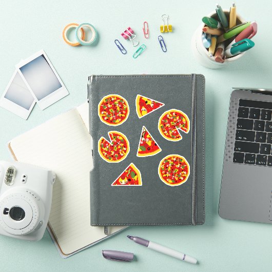 Sticker Caricature Pizza et Pizza Slices (Couverture iPad)