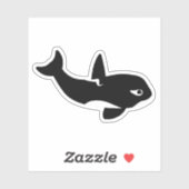 Sticker Caricature pour baleine tueuse - mignonne (Feuille)