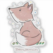 Sticker Caricature pour bébé renard (Devant)