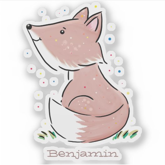 Sticker Caricature pour bébé renard (Devant)