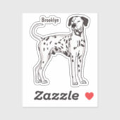 Sticker Caricature pour chien dalmate (Feuille)