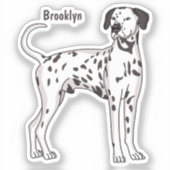Sticker Caricature pour chien dalmate (Recto)