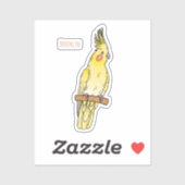 Sticker Caricature pour oiseaux Cockatiel (Feuille)