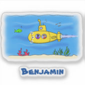 Sticker Caricature sous-marine joyeuse (Devant)