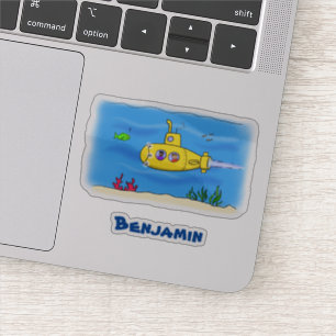 Sticker Caricature sous-marine joyeuse