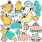 Sticker Caricature spatiale astronaute (Devant)