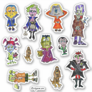 Sticker Caricature Vampire et Bloodhound