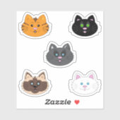 Sticker Caricatures de chats mignons (Feuille)