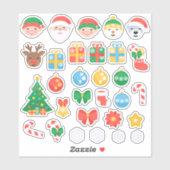 Sticker Caricatures de Noël gaies (Feuille)