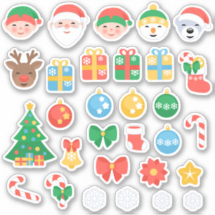 Sticker Caricatures de Noël gaies