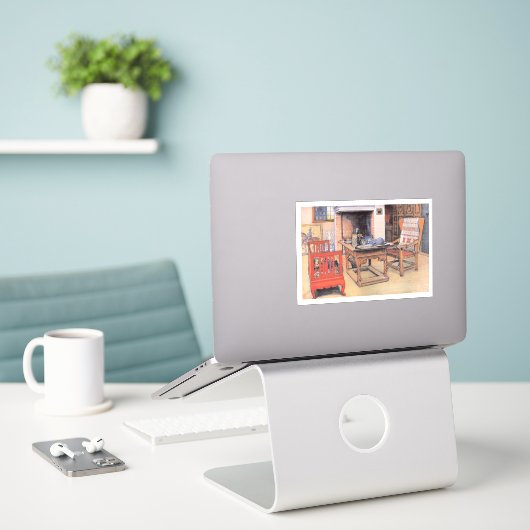 Sticker Carl Larsson, Peek-a-Boo, (Ordinateur portable sur le bureau)