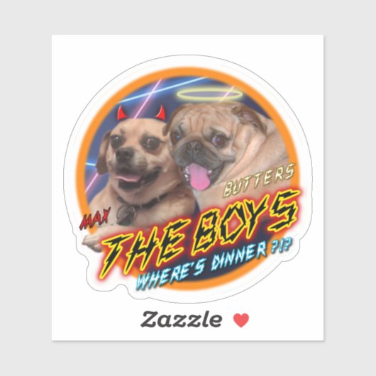 Sticker carlin et Puggle (Feuille)