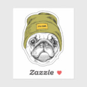 Sticker Carlin Hipster | C'est Cool (Feuille)