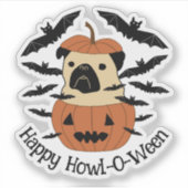 Sticker Carlin Howl-O-Ween dans un Jack-O-Lantern avec cha (Devant)