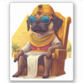 Sticker Carlin pharaon � Chien d'Egypte antique (Devant)