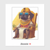 Sticker Carlin pharaon � Chien d'Egypte antique (Feuille)