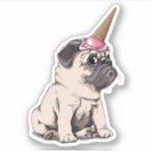 Sticker Carlins à chiots | Aspirant Motif de licorne (Devant)