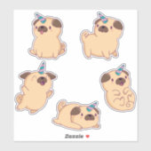 Sticker Carlins Unicorne mignons (Feuille)