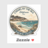 Sticker Carmel par la mer plage de la côte pacifique calif (Feuille)