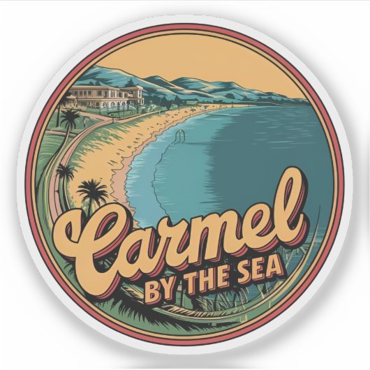 Sticker Carmel par mer plage californie côte pacifique g (Devant)