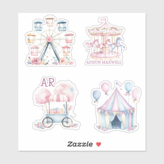 Sticker Carnival Mette Anniversaire Budget Monogramme (Feuille)