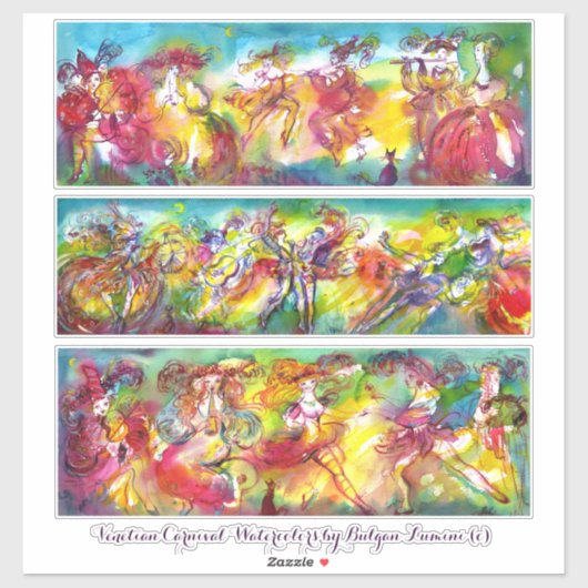 Sticker CARNIVAL VENICE Mardi Gras Masquerade Danse Musiqu (Feuille)