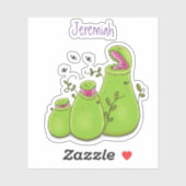 Sticker Carnivore pitcher plante dessin animé (Feuille)