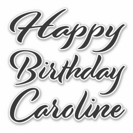 Sticker Caroline Name Prénom Anniversaire de la Broderie n (Devant)