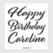 Sticker Caroline Name Prénom Anniversaire de la Broderie n (Feuille)