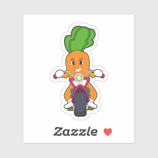 Sticker Carotte comme Biker avec Motorcycle.PNG (Feuille)