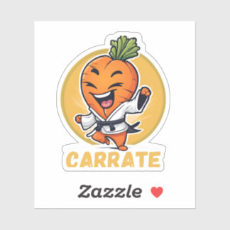 Sticker Carotte drôle Carotte Karate Pun