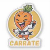 Sticker Carotte drôle Carotte Karate Pun (Devant)