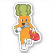 Sticker Carotte en mécanique avec Boîte à outils (Devant)