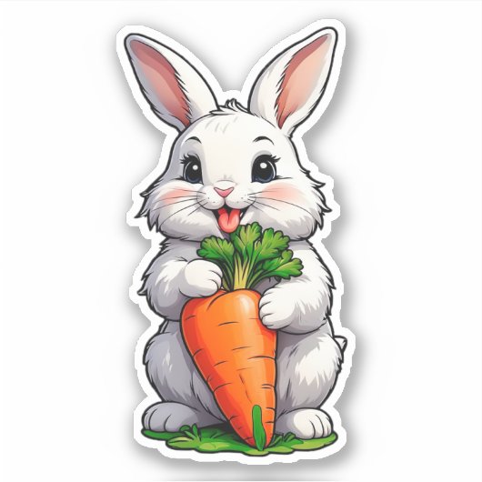Sticker Carotte mangeuse de lapin (Devant)