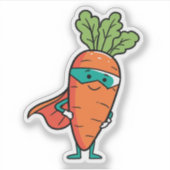 Sticker Carotte Super Héros (Devant)