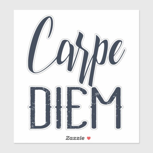 Sticker Carpe Diem Saisir Le Jour Noir Type (Feuille)
