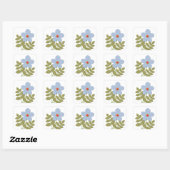 Sticker Carré С simple fleur bleue (Feuille)