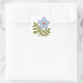 Sticker Carré С simple fleur bleue (Sac)