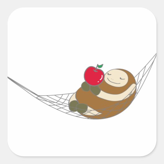 STICKER CARRÉ なまけたろうステッカー たろう (Devant)