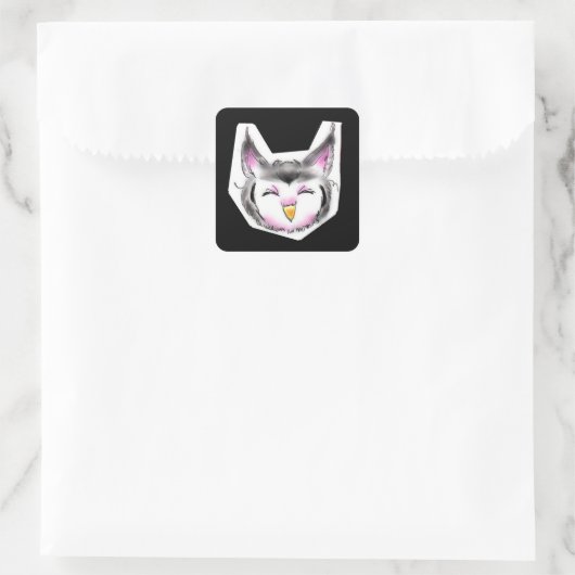 STICKER CARRÉ アフリカオオコノハズクちゃん (Sac)
