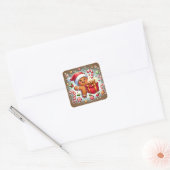 STICKER CARRÉ クリスマスプレゼントとジンジャーブレッドマン (Enveloppe)