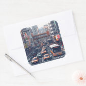 STICKER CARRÉ ピクセルアート 東京の渋滞のステッカー (Enveloppe)