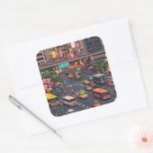 STICKER CARRÉ ピクセルアート 東京の渋滞のステッカー (Enveloppe)