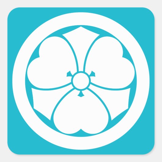 STICKER CARRÉ 丸 に 剣 酢 漿 草 (Devant)