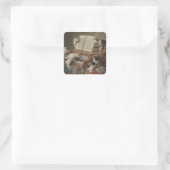 STICKER CARRÉ 子猫とピアノ (Sac)