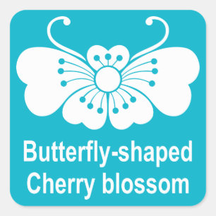 STICKER CARRÉ 桜 蝶 胡