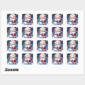 STICKER CARRÉ 猫サンタクロース (Feuille)