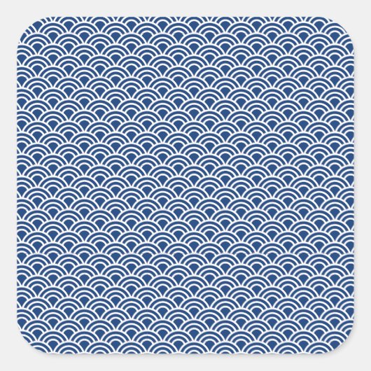 STICKER CARRÉ 藍色の波小紋 (Devant)